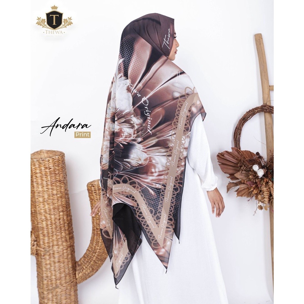 COD THEWA Kerudung/Khimar/hijab “PRINTING ANDARA ''Jumbo lancip 2 LAYER