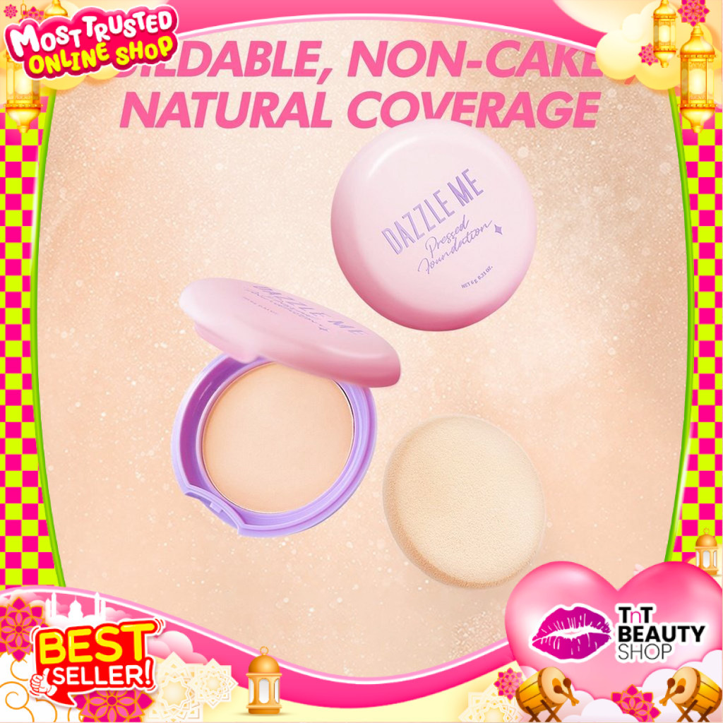 DAZZLE ME Muse Pressed Foundation | Compact Powder | Oil-control | Bedak Padat | TnT Beauty Shop