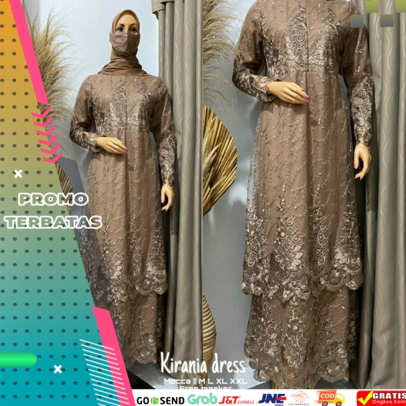 (COD) KEBAYA DRESS MODERN TILLE/GAMIS TILLE TINGKAT / GAMIS KEBAYA MODERN / BAJU KEBAYA MODERN / GAM