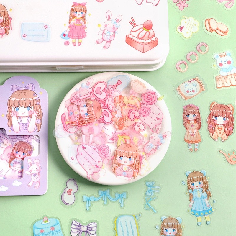 

45pcs Gadis Kartun Lucu Pack Student Diary Deco DIY