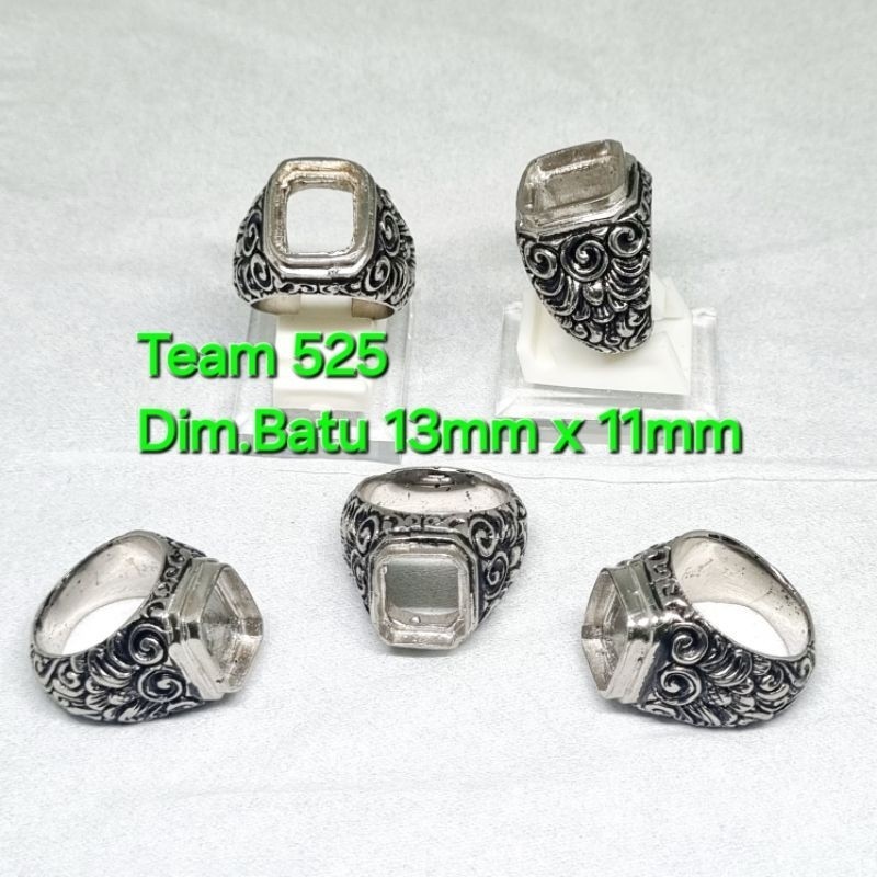Ring emban alpaka super dim 13x11 tanam ukir ukiran bali pengikat ring cincin batu akik eceran kodia
