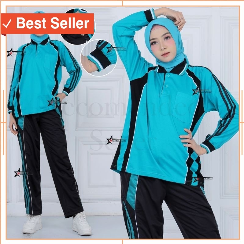 Pakaian Olahraga Murah Kekinian korean style / Baju Seragam Olahraga1 Set Training Wanita / Setelan 