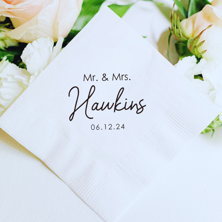 

50pcs Custom Napkins for Wedding Personalized Wedding Napkins Table Paper Napkins Personalized Paper Napkins