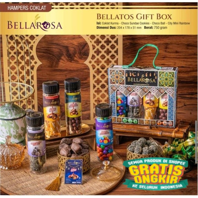 

Hampers Coklat Bellarosa Bellatos Gift Box | Parcel Kado Hadiah Gift Lebaran Idul Fitri Ramadhan/ keluarga oleh oleh