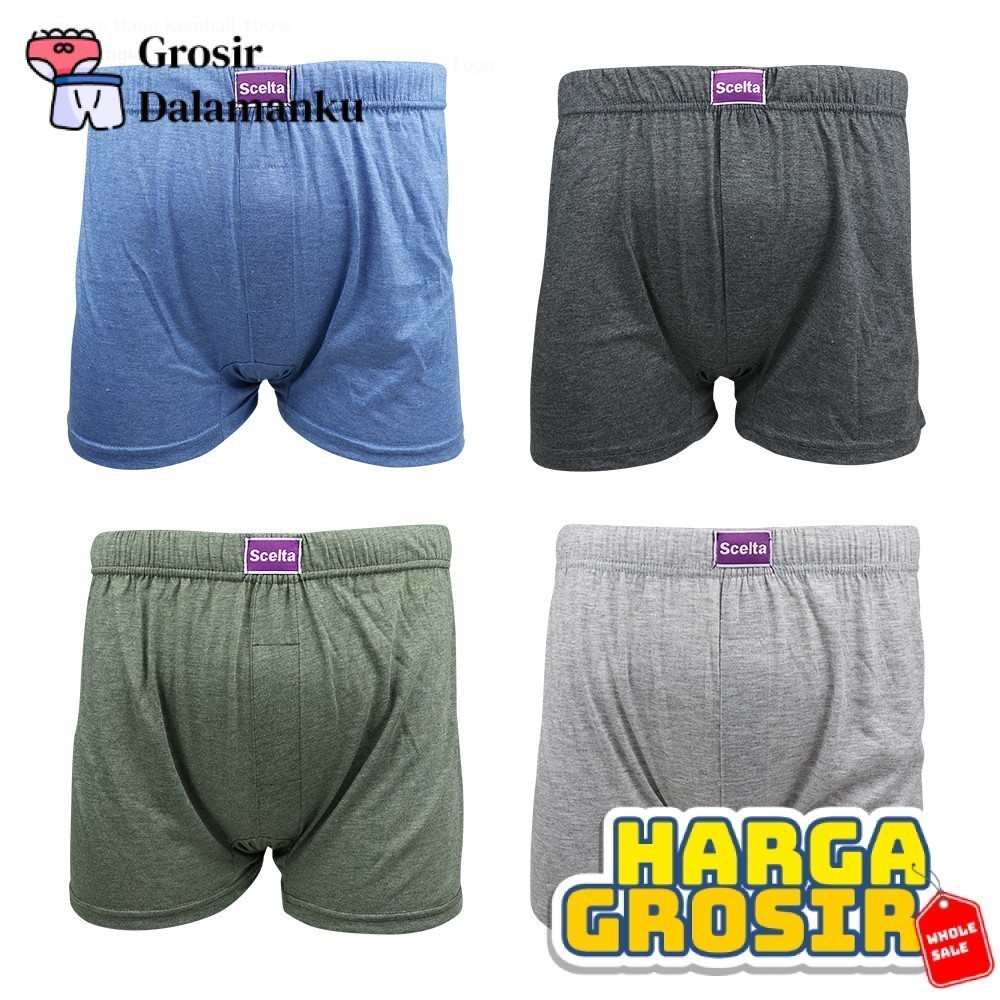 (Grosir) Scelta Celana Dalam Pria Boxer Karet Bungkus Rayon Cd Bx 104