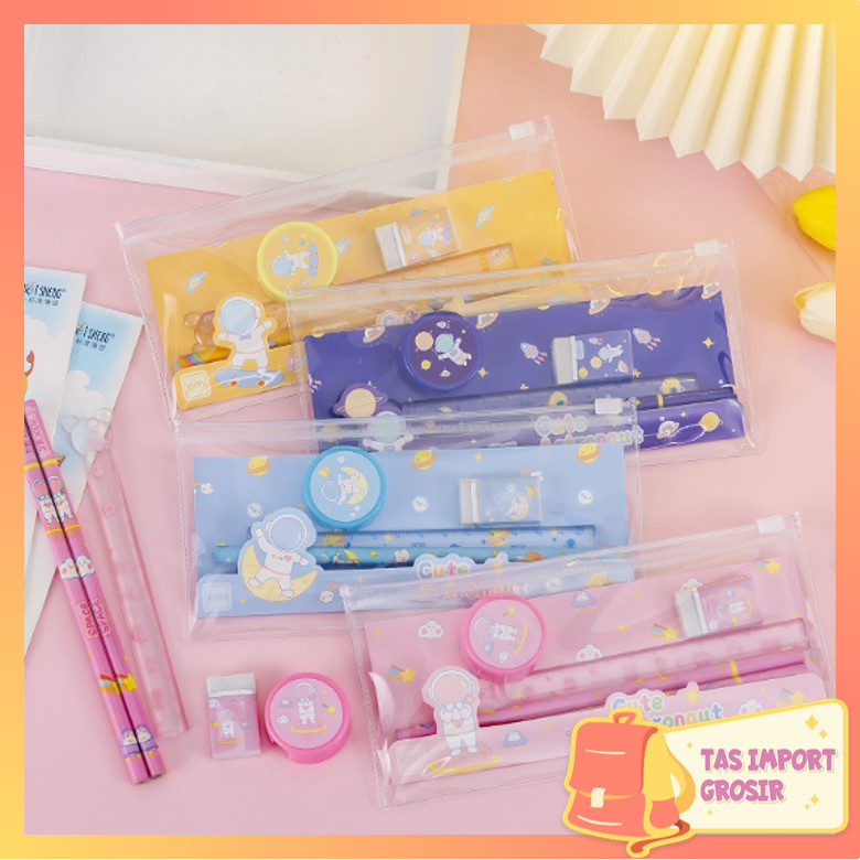 

Tas Import - S5942 Alat Tulis Set Mini Stationary / Set Alat Tulis 5 In 1 Karakter / Warna-Warni Astronot Stationary / Set Alat Tulis