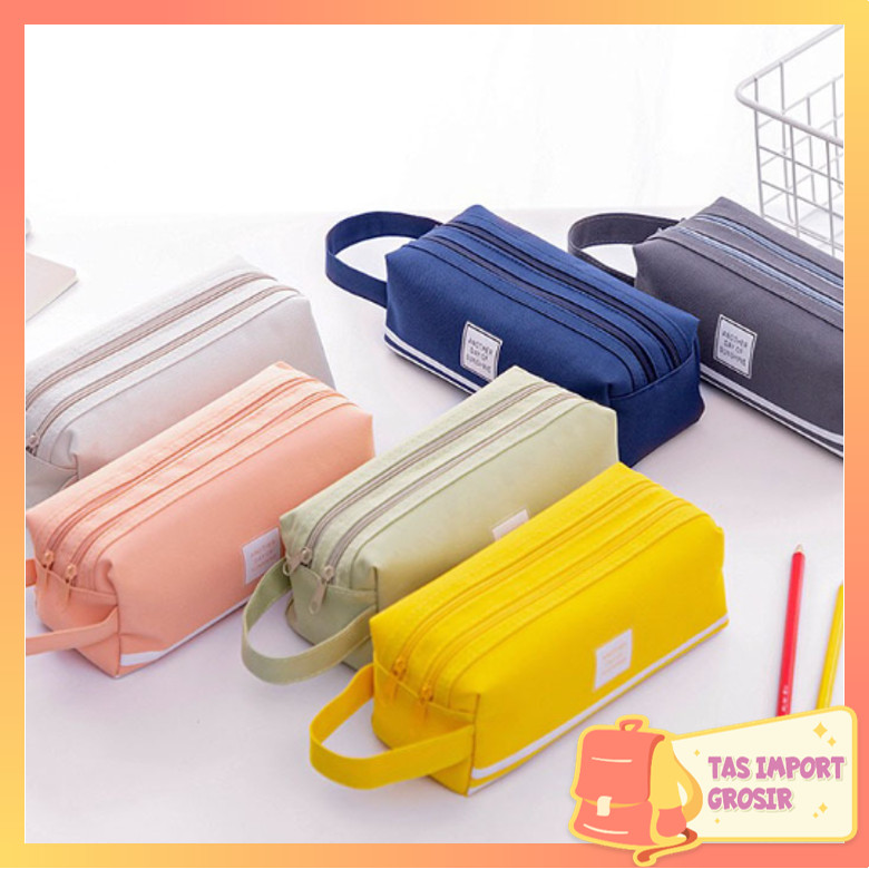 

Tas Import - S5943 Kotak Pensil Dan Stationery Dual Zipper / Tempat Alat Tulis Perlengkapan Sekolah 2 Sisi / Kotak Pensil 2 Pouch