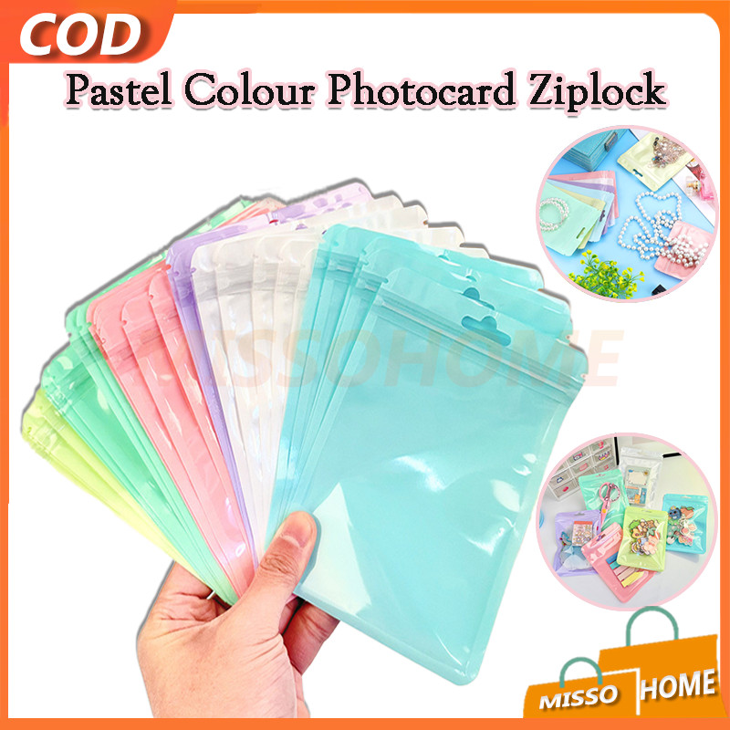 

Pastel Colour Photocard Ziplock / Fancy Plastik Klip Kombinasi Zipper Ziplock / Plastik Ziplock Warna warni lubang Kantong / Saset Klip Warna