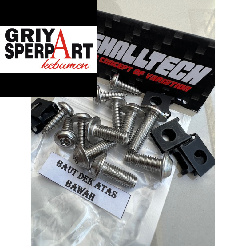 baut dek atas bawah mio smile sporty custom asli stenlis