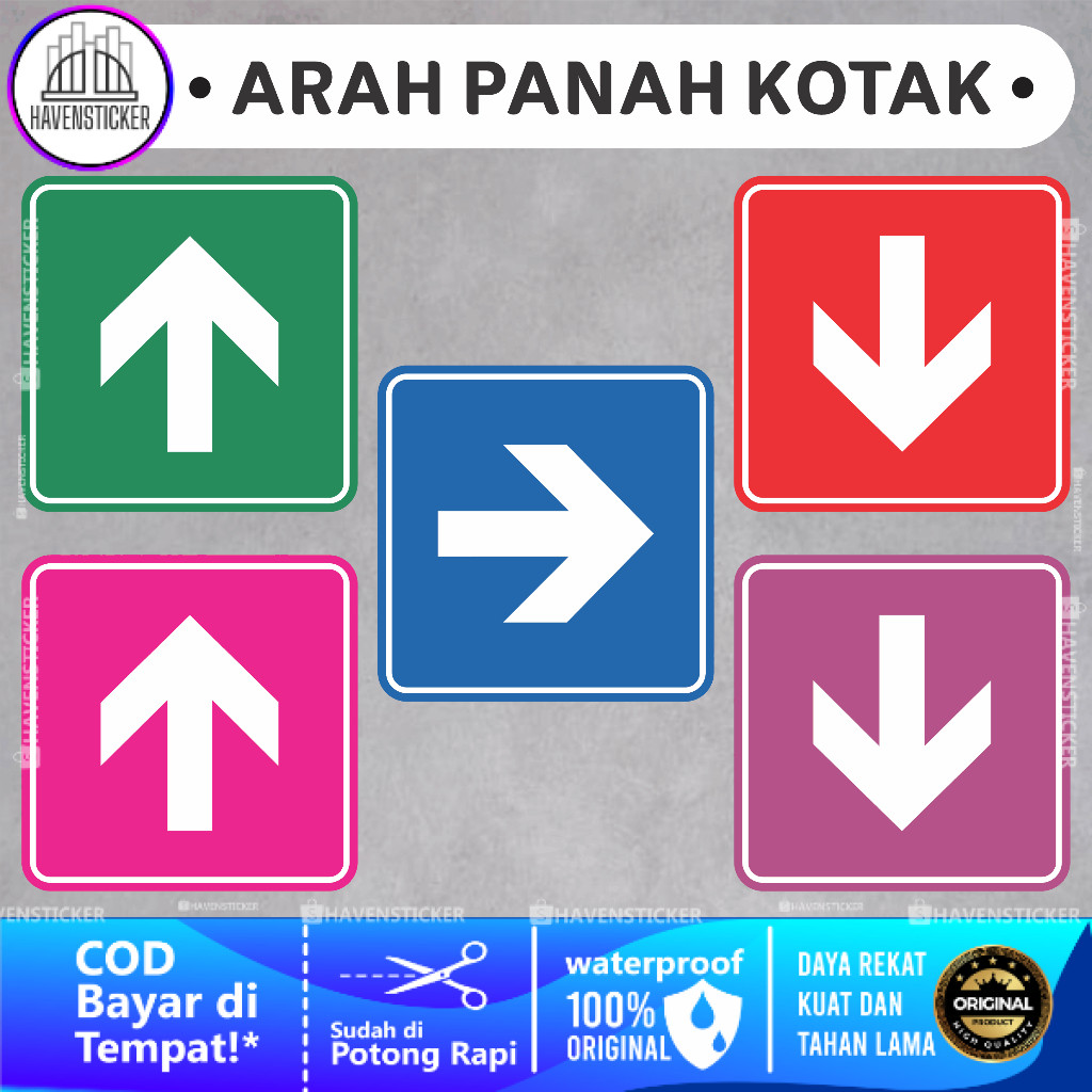 

Stiker Panah / Stiker Arah Panah Kotak / Stiker Naik Turun Tangga / Stiker Tangga / Stiker Atas Bawah Laminasi Kilat