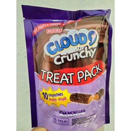

Wafer Cloud 9 Crunchy isi 10 pcs Wafer Karamel Clouds Pouch Camilan