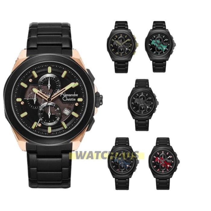 JAM TANGAN PRIA ALEXANDRE CHRISTIE AC6645 AC 6645 MCB CHRONOGRAPH STAINLESS STRAP