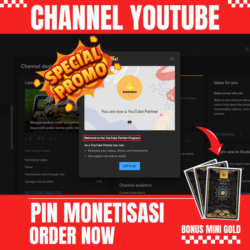AKUN YOUTUBE SUDAH PIN TINGGAL GANTI REKENING || AKUN YOUTUBE MONETISASI