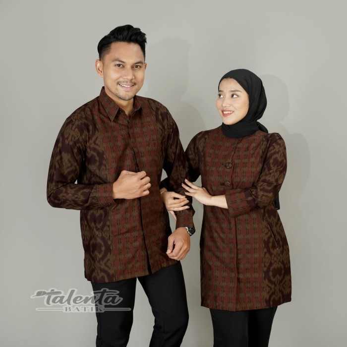 baju batik sarimbit coupel pasangan pria wanita modern pesta kantor - XXXL, wanita