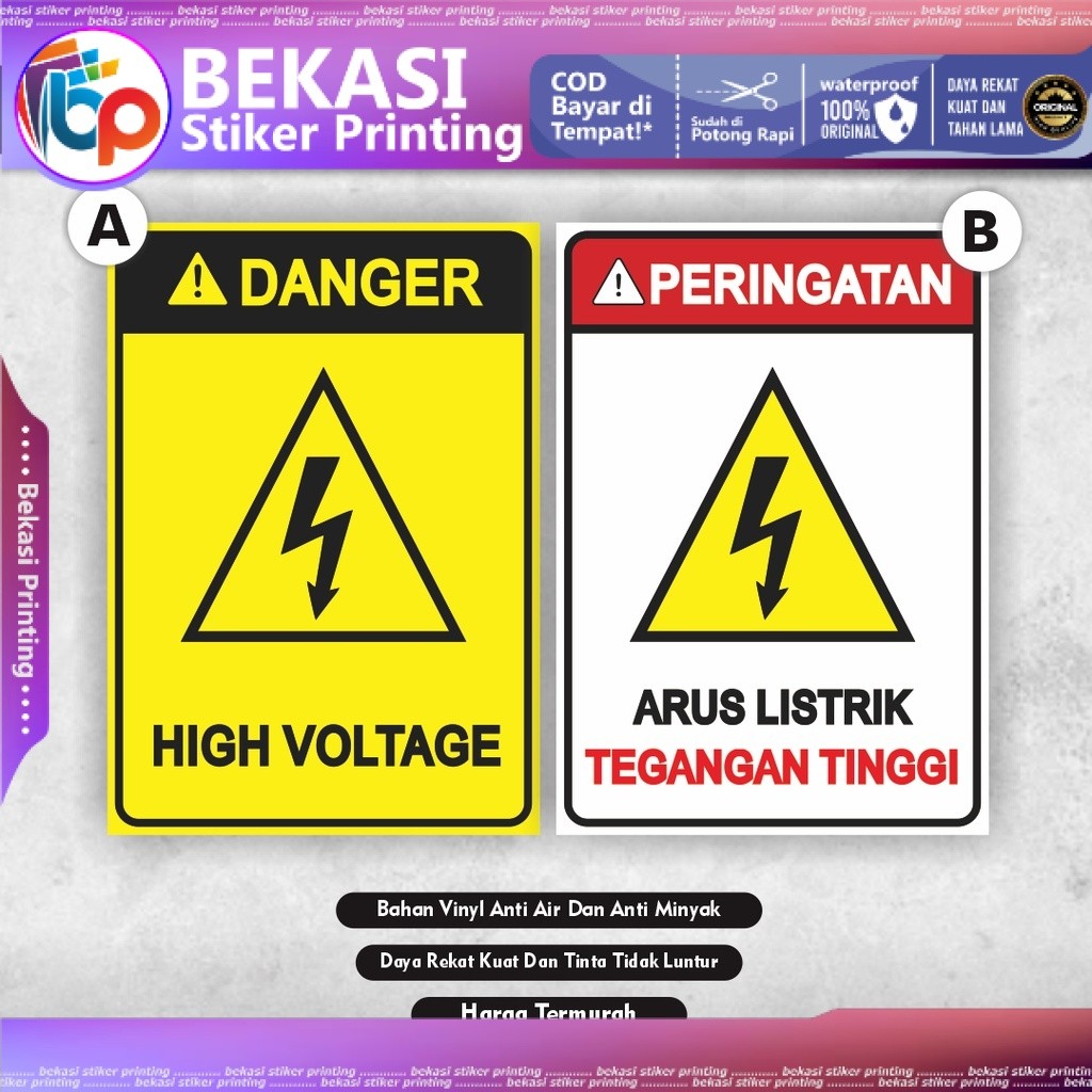

Sign Stiker Arus Listrik Tinggi Stiker High Voltage Stiker Listrik Stiker Tegangan Tinggi Stiker Panel Listrik