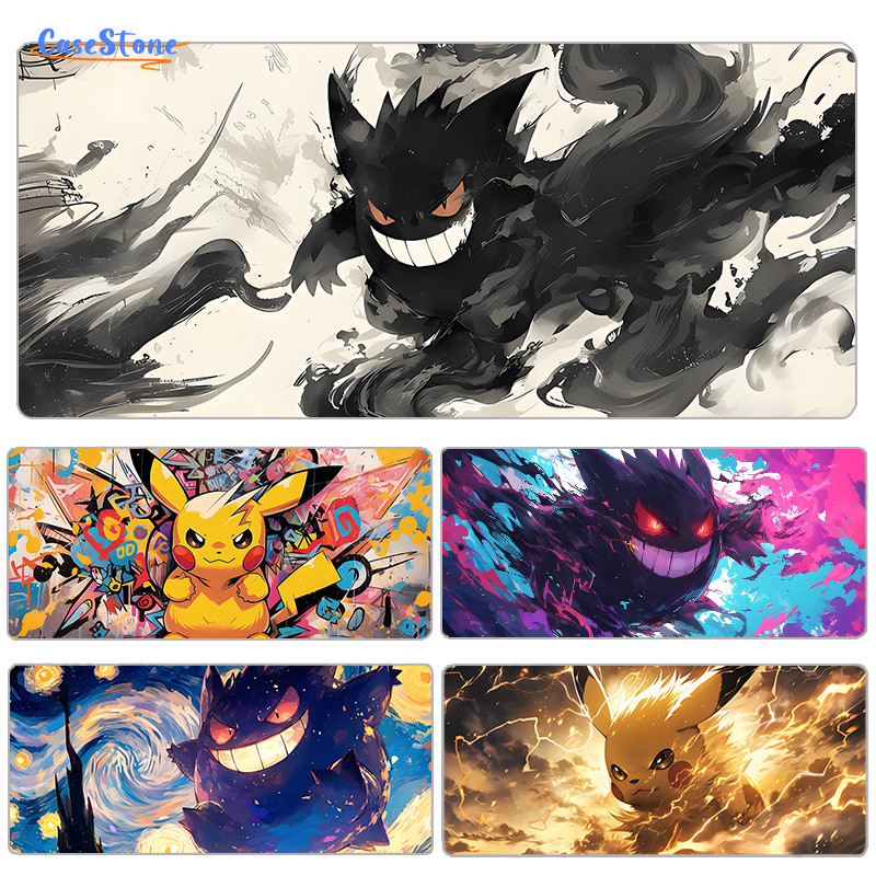 Cartoon Mousepad Gaming Mousepad Pad Deskmat Anti Slip Keyboard pad Pikachu and Gengar Good Quality 