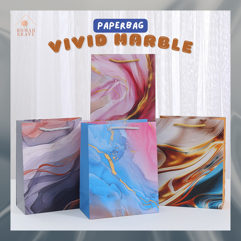 

RUMAH KRAVE - Paperbag Vivid Marble Tas Kantong Hadiah Portrait