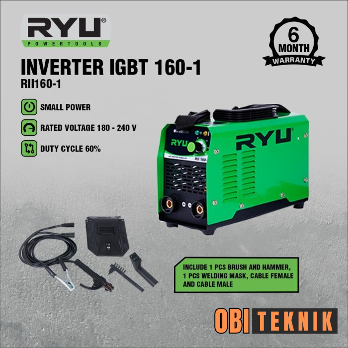 RYU Mesin Las Listrik Inverter RII 160-1 - Obi Teknik