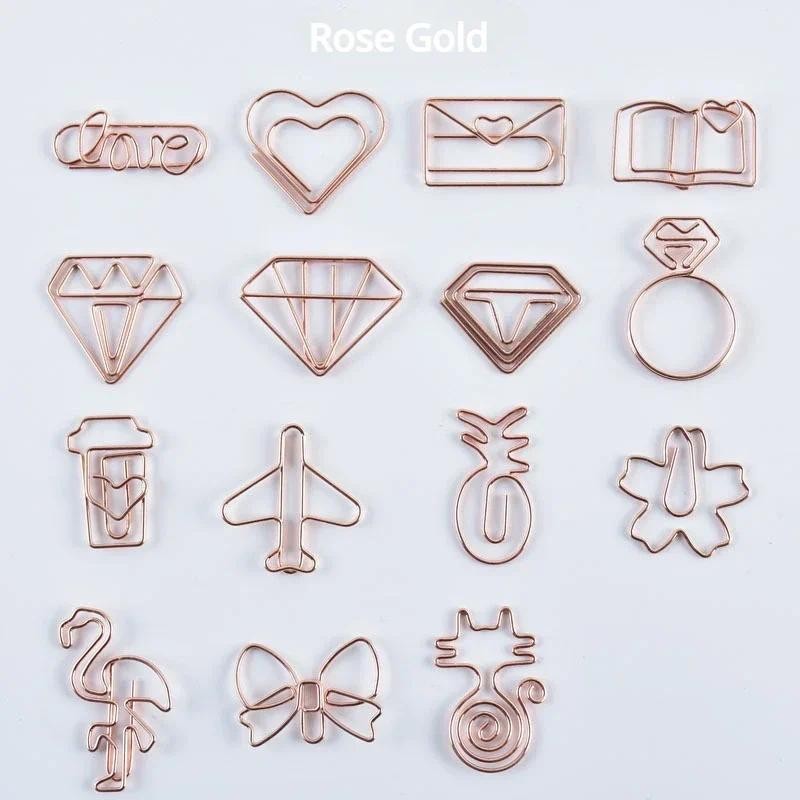 

10pcs/set Metal Paperclips Multiple Cartoon Heart Animal Styles Paper Clip Book Scrapbook Planner Page Bookmark Binder Clip