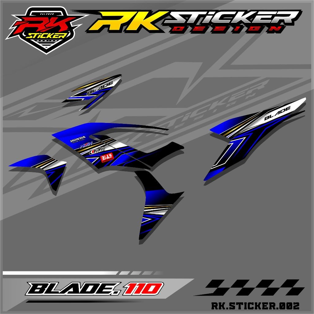 Stiker Motor Blade110 Sticker Striping Variasi Blade 110 Desain Racing