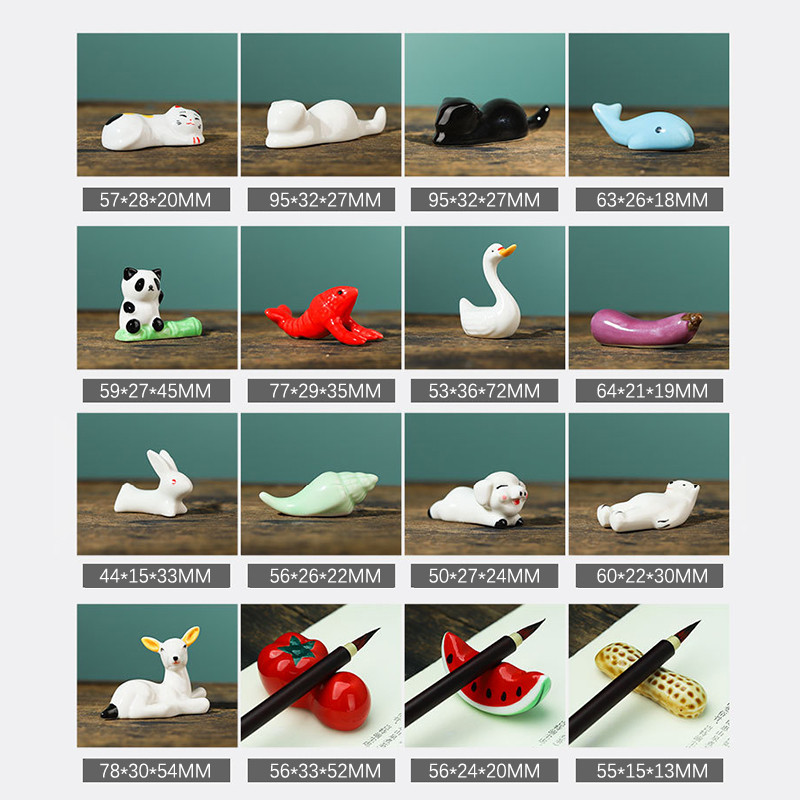 

Animal Ceramic Paint Brush Pen Holder Chinese Calligraphy Writing Pen Holder