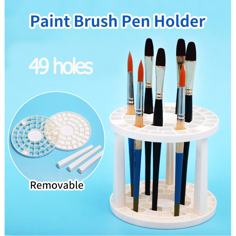

GATYZTORY Painting by number tool Paint Brushes Pen Holder 49 Holes Pen Rack Painting Brush Pen Holder Art Supplies
