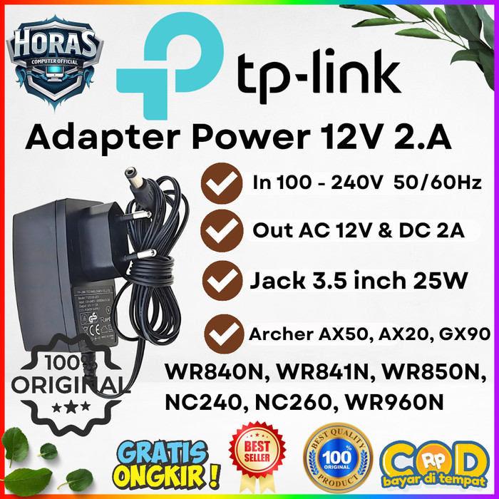 TP-Link 12V 2A Power Adapter AC to DC Original