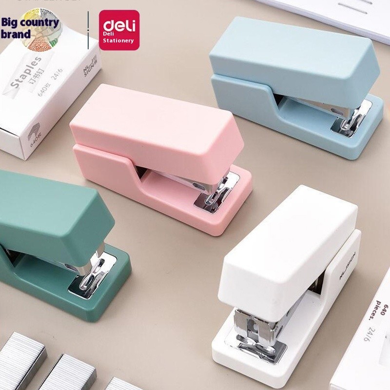 

1 Set Portable Color Paper Binding Machine Use 26/6 24/6 Staples Office Supplies Stationery Deli Cute Fashion Mini Stapler