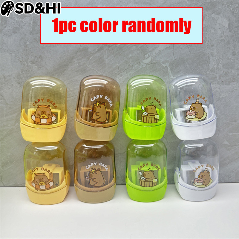 

1pc Aesthetic Kawaii Pretty Stationery For School Useful Office Supplies Cute Things School Supplies Capybara Pencil Sharpener