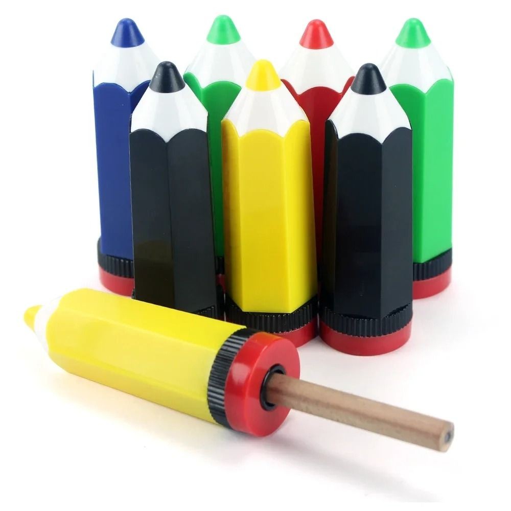 

Cartoon Pencil Sharpener Pencil-shaped Single Hole Portable Plastic Funny Durable Desktop Tool Student Office School Supplies