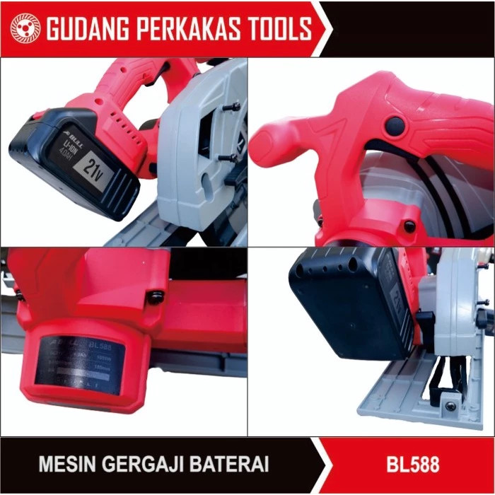 Mesin Cordless Circular SAW BL588/Gergaji Kayu 7 inch Cordless Bull