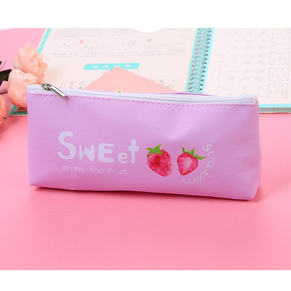 

smg - Tempat Pensil MOTIF Buah SEOUL Sweet Simple / Tempat Penyimpanan Pulpen Alat Tulis Pencil Case Fruit