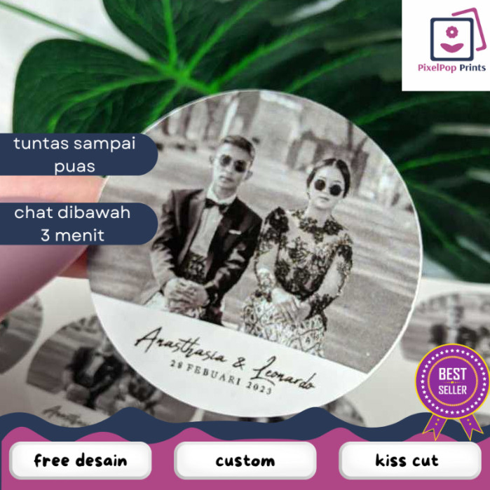 

Opikapip 2-4 Stiker Wedding Souvenir Sticker Custom Ucapan Nikah Acara Pernikahan Free Desain