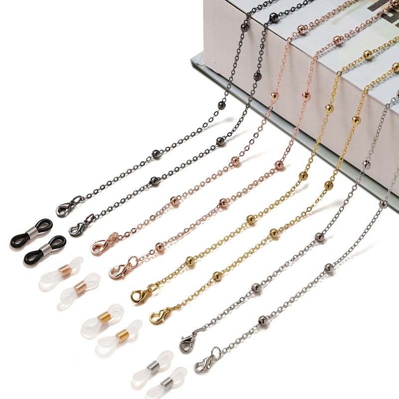 

Fashion Gold Silver Color Beaded Glasses Chain for Women Men Simple Metal Mask Chain Sunglasses Chain Eyewear Accessories