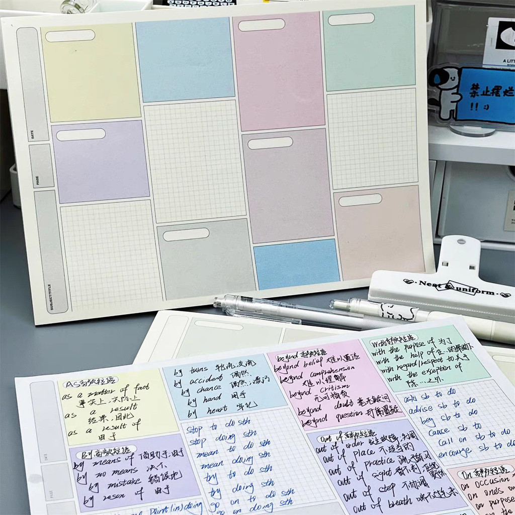 

B5 Colored Memo Pad Multifunctional Notebooks 2024 Tearable Notepad Planner Learning Paper School Stationery Supplies 30 Sheet