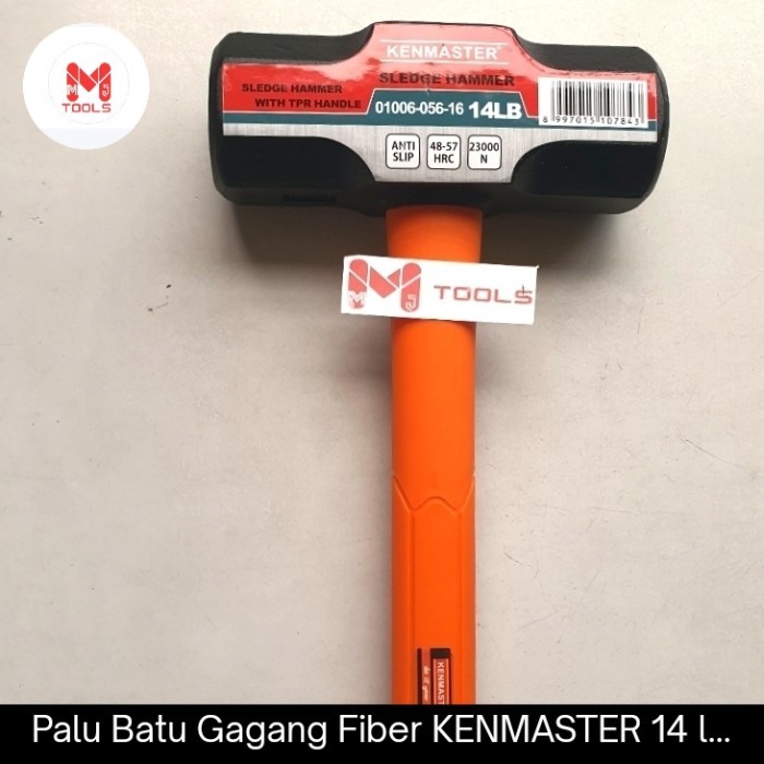 Palu Batu Gagang Fiber KENMASTER 14 lbs / 7 kg - KENMASTER Palu Batu Gagang Fiber/Karet - Palu Bodem