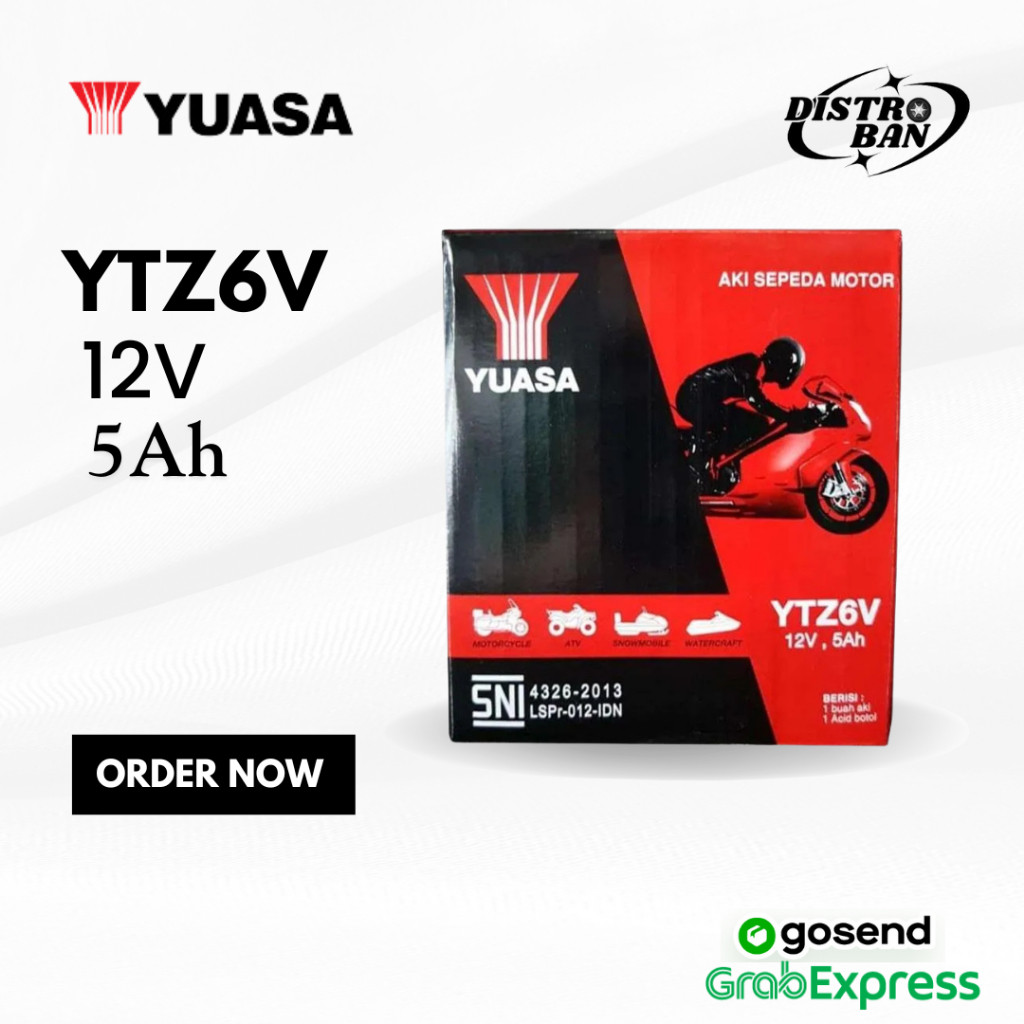 AKI Motor Yuasa YTZ6V Accu Vario Beat scoopy Mio Fino Soul Revo Vega