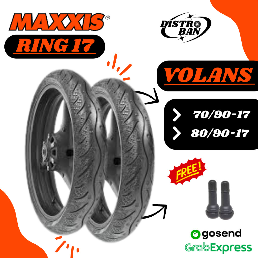 Ban Motor Ring 17 Maxxis Volans Sepasang  70/90 & 80/90 tubles Revo Sonic Satria FU  Karisma