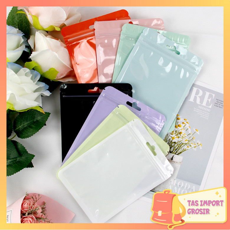 

Tas Import - 6590 Plastik Ziplock Warna Macaron / Souvenir Pouch Serbaguna / Pouch Plastik Packaging Aksesori / Ziplock Bag Plastik
