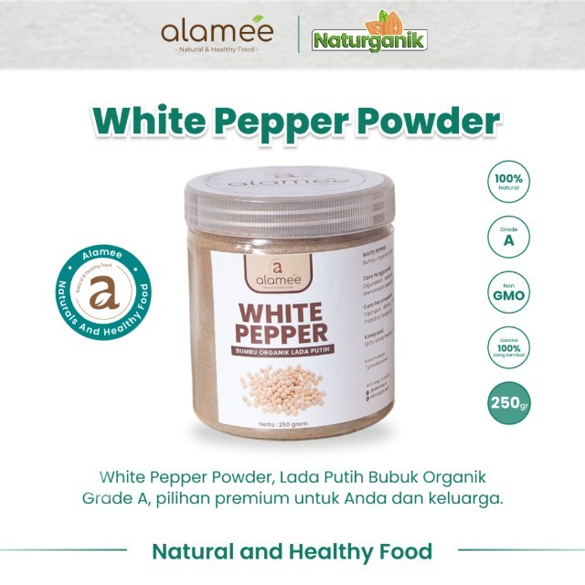 

ALAMEE Bubuk Lada Putih White Pepper Powder Merica Whitepepper Bumbu Dapur Instan 300 gram Organik Naturganik