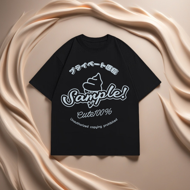 Kaos distro pria wanita terlaris/Cetak es krim/Kaos Lengan Pendek/Boxy fit/Kaos korea