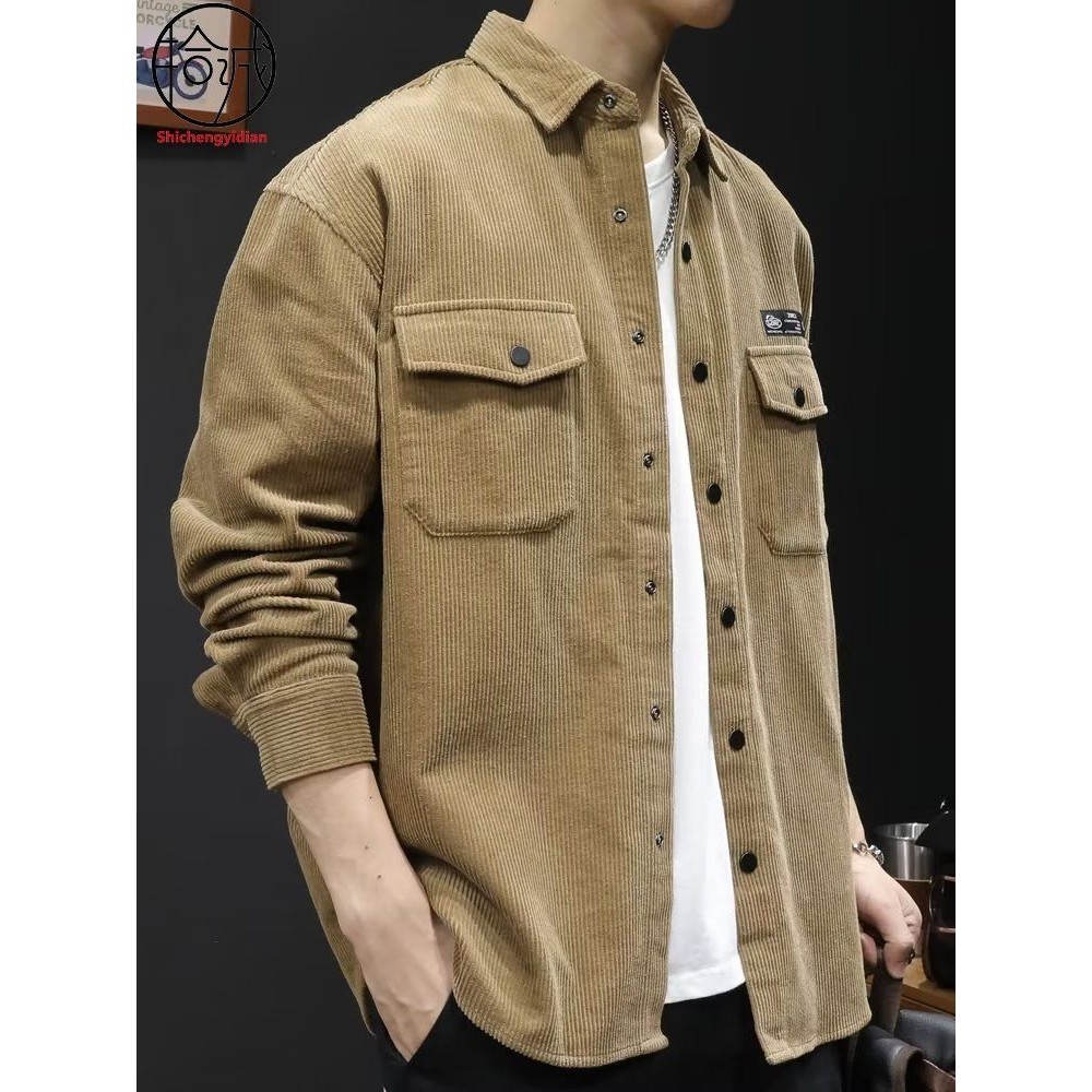Corduroy men's workwear shirt long sleeved new style