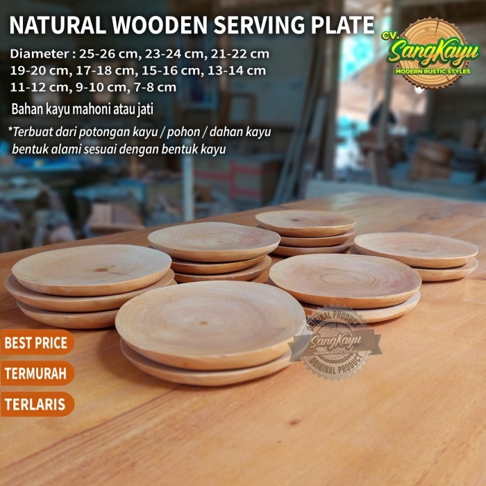 Piring mangkok kayu kecil diameter 7-8 cm tempat saus mangkok sambal
