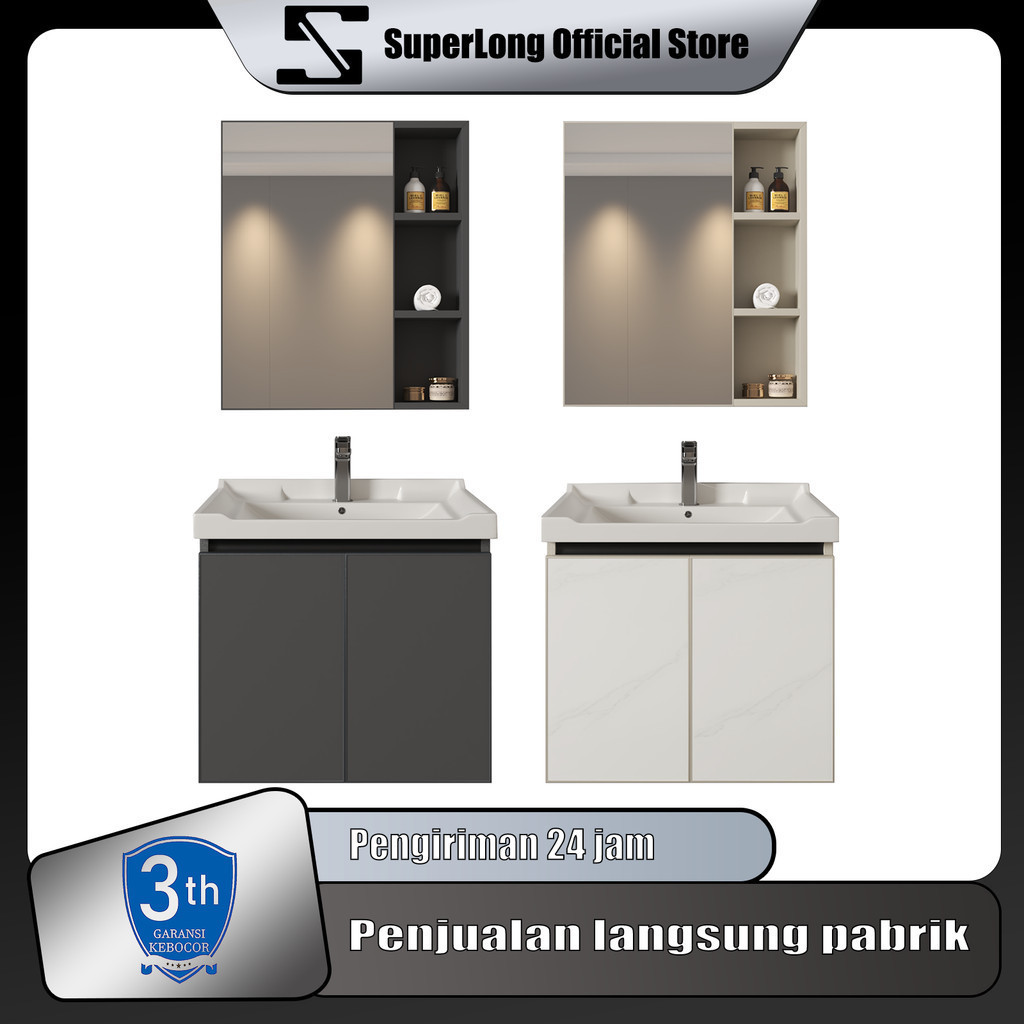 Kabinet Kamar Mandi (60CM)- Aluminium (Bathroom Cabinet)wastafel cabinet Kabinet Wastafel Kamar Mand