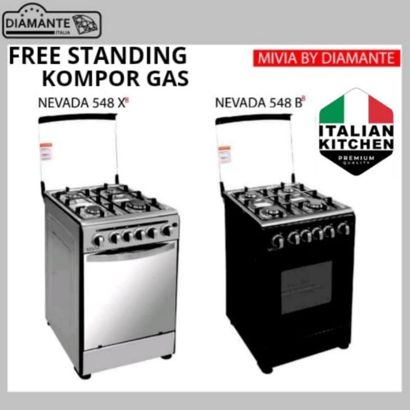 promo spesial FRRE STANDING KOMPOR GAS DIAMANTE BY MIVIA NEVADA 548B/X