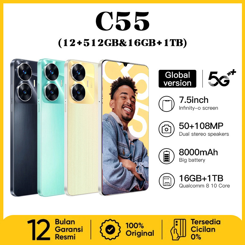 【2024NEW HP】HP murah C55 Handphone 7.5inci 16GB+512GB HP Baru  Smartphone Original ori cuci gudang 2