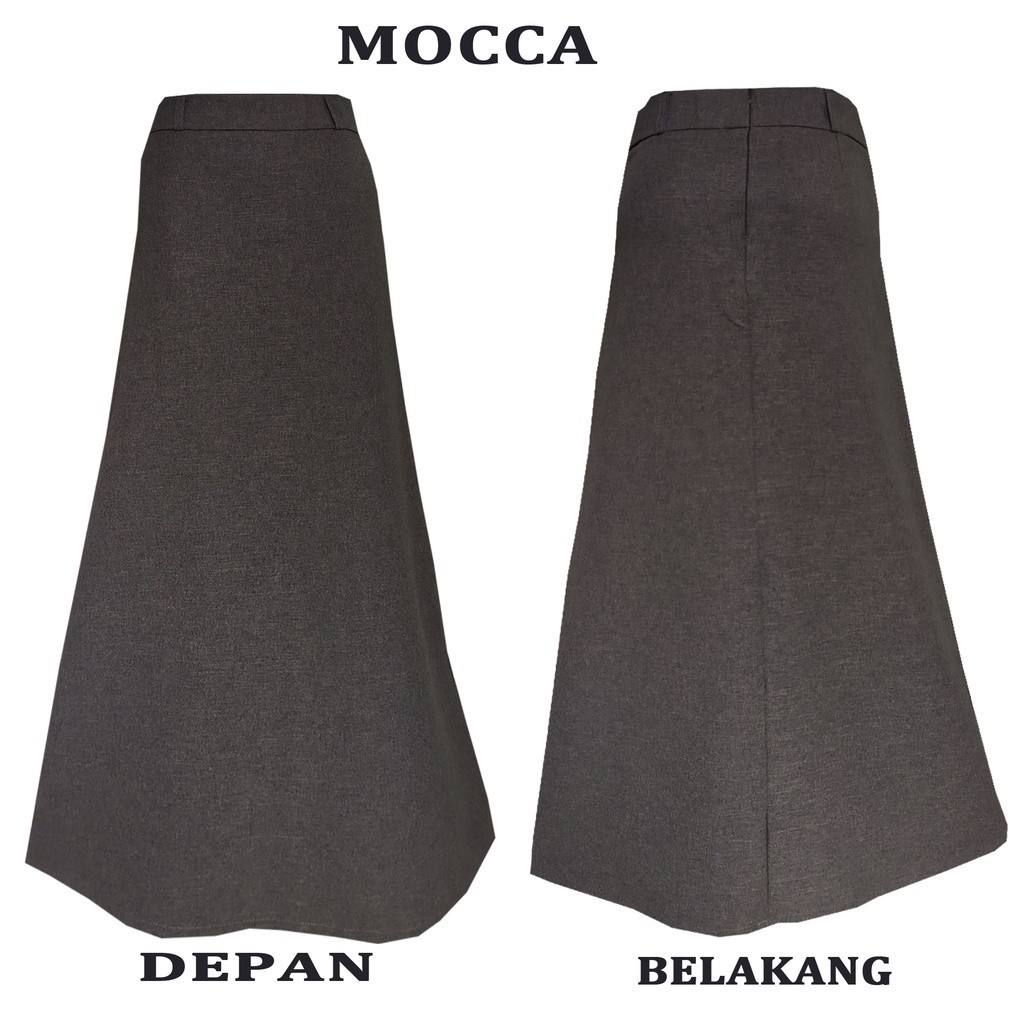 official rok a line panjang polos formal kerja kantor / rok kerja panjang hitam a bahan formal