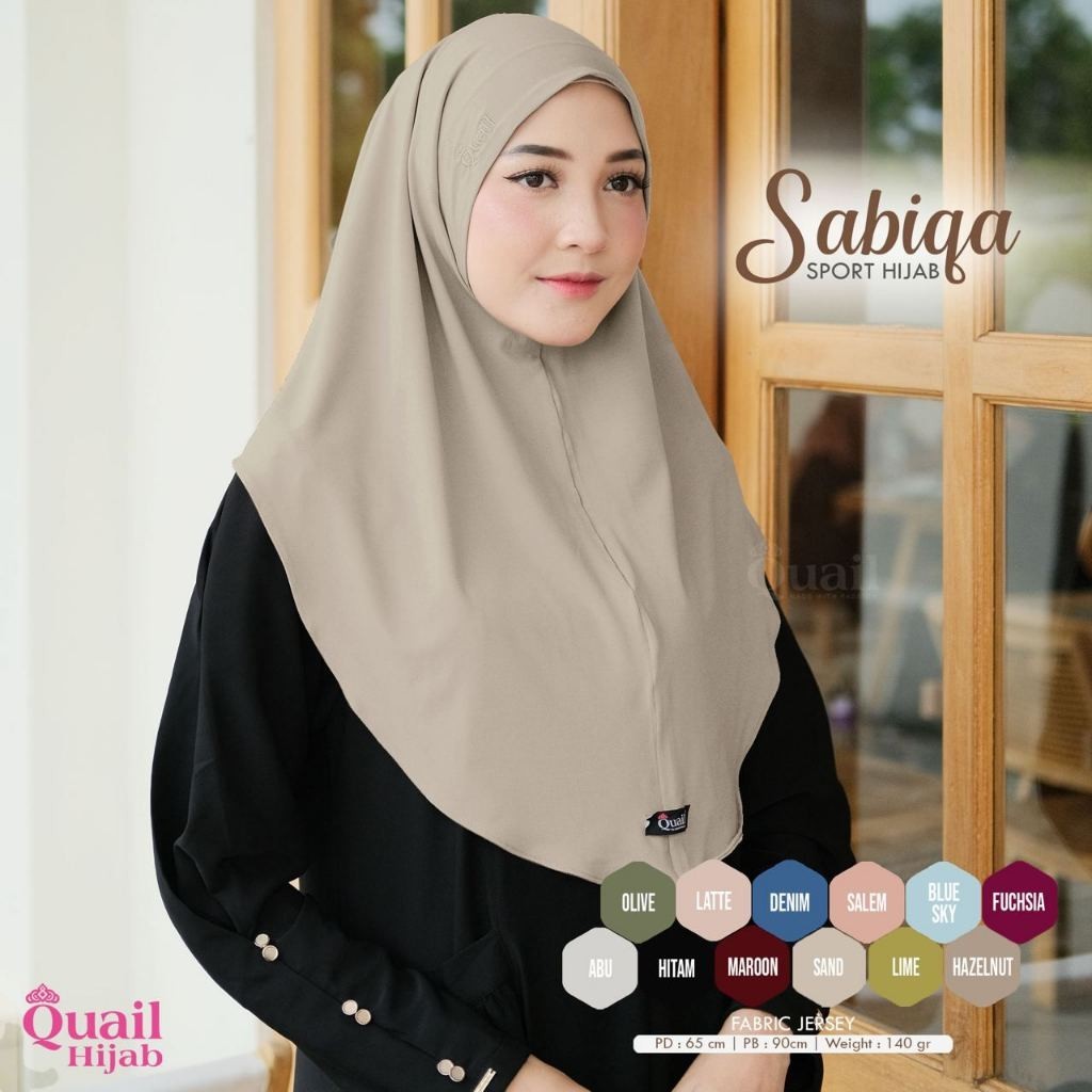 Sabiqa Daily Hijab Original Quail Hijab Sporty Quail Hijab Olahraga Quail Sabiqa Quail