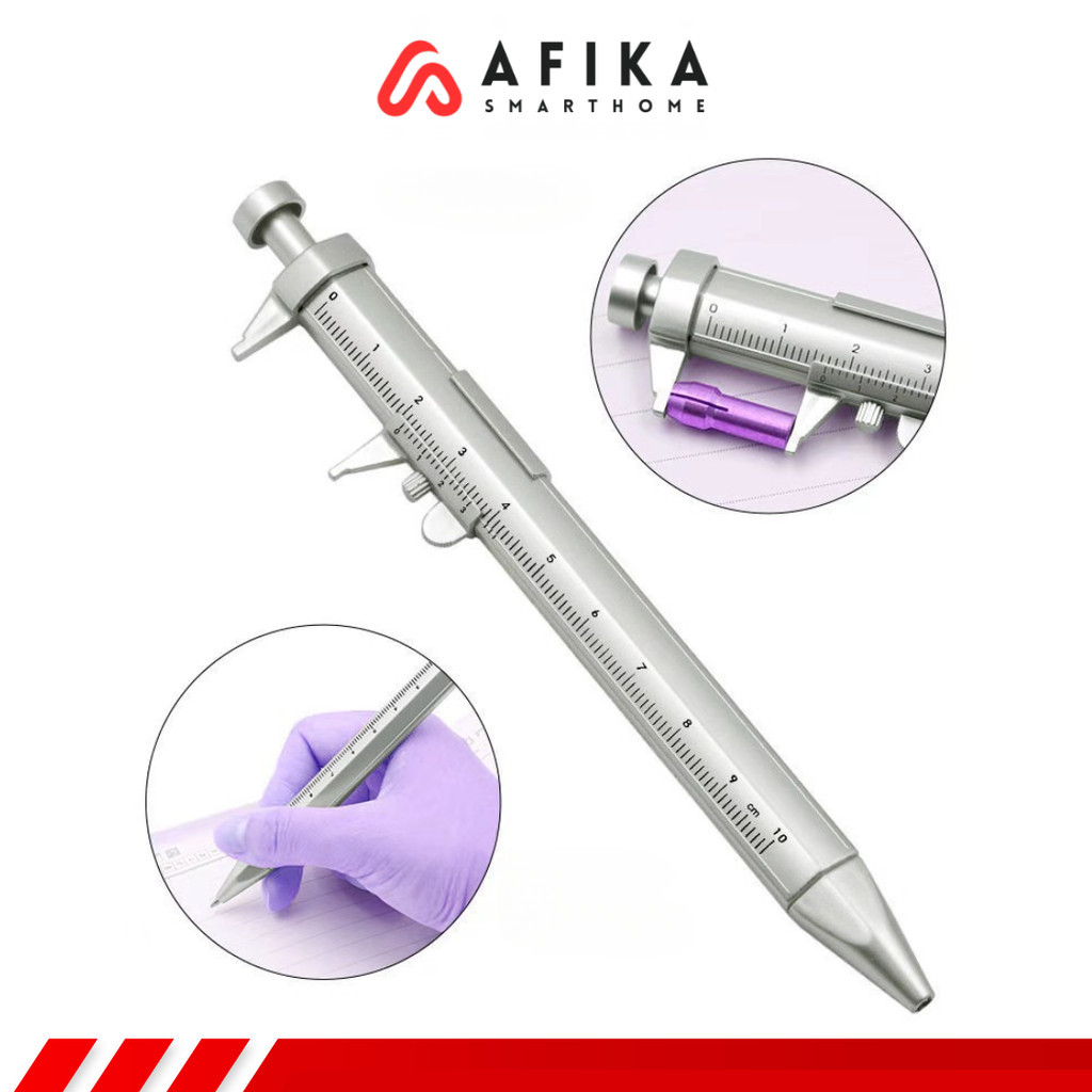 

Pena Pulpen Ballpoint Pen Caliber Measuring Tool Scale Ruler