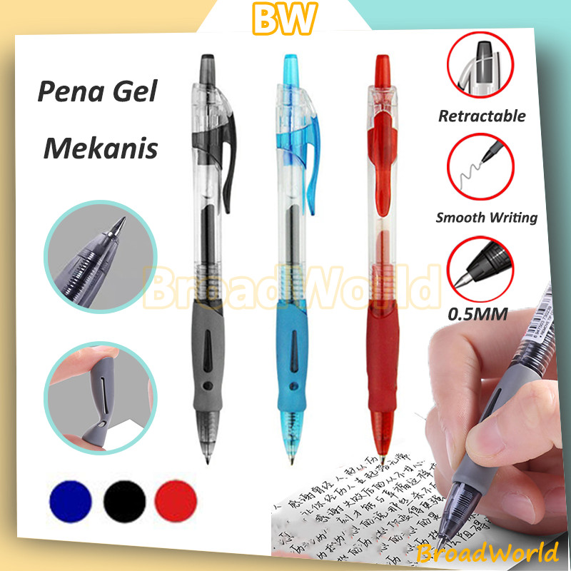 

【Harga grosir】5pcs Pulpen Gel Ink 0.5mm Standar /Pulpen Mekanik Pencet /Cetekan Transparant Pena Gel 0.5mm/Pulpen Standard /Ball Pen Pulpen
